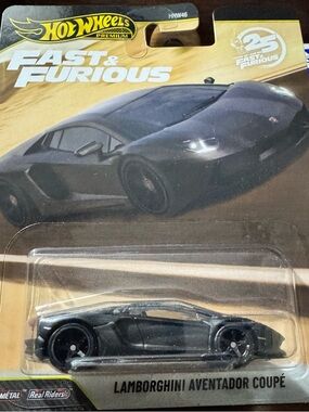 Hot Wheels Premium Lamborghini Aventador Coupé BLK FAST FURIOUS 25th ANNIVERSARY
